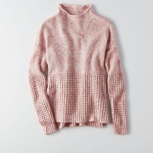 American eagle pink mock neck sweater